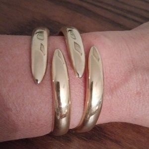 Vintage GoldToned Finger Cuff Clamp Bracelet